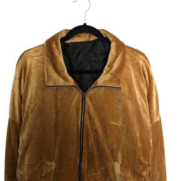 Mechali Men's Mustard Yellow Velour Jacket - Picture 3 of 6
